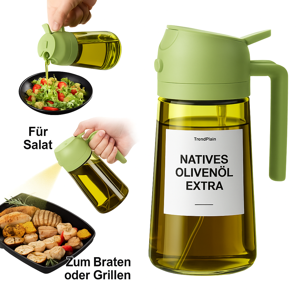 LunaSpray 470 – 2-in-1 Ölspender & Sprühflasche aus Dunkelglas