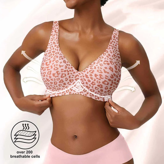 Custom made-Double-Breasted Leopard Print Bra Underwear