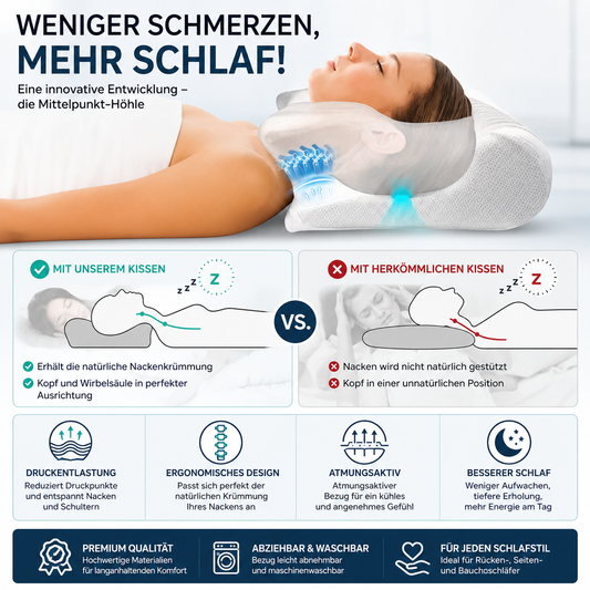 Premium Nackenkissen – Besser schlafen, erholt aufwachen