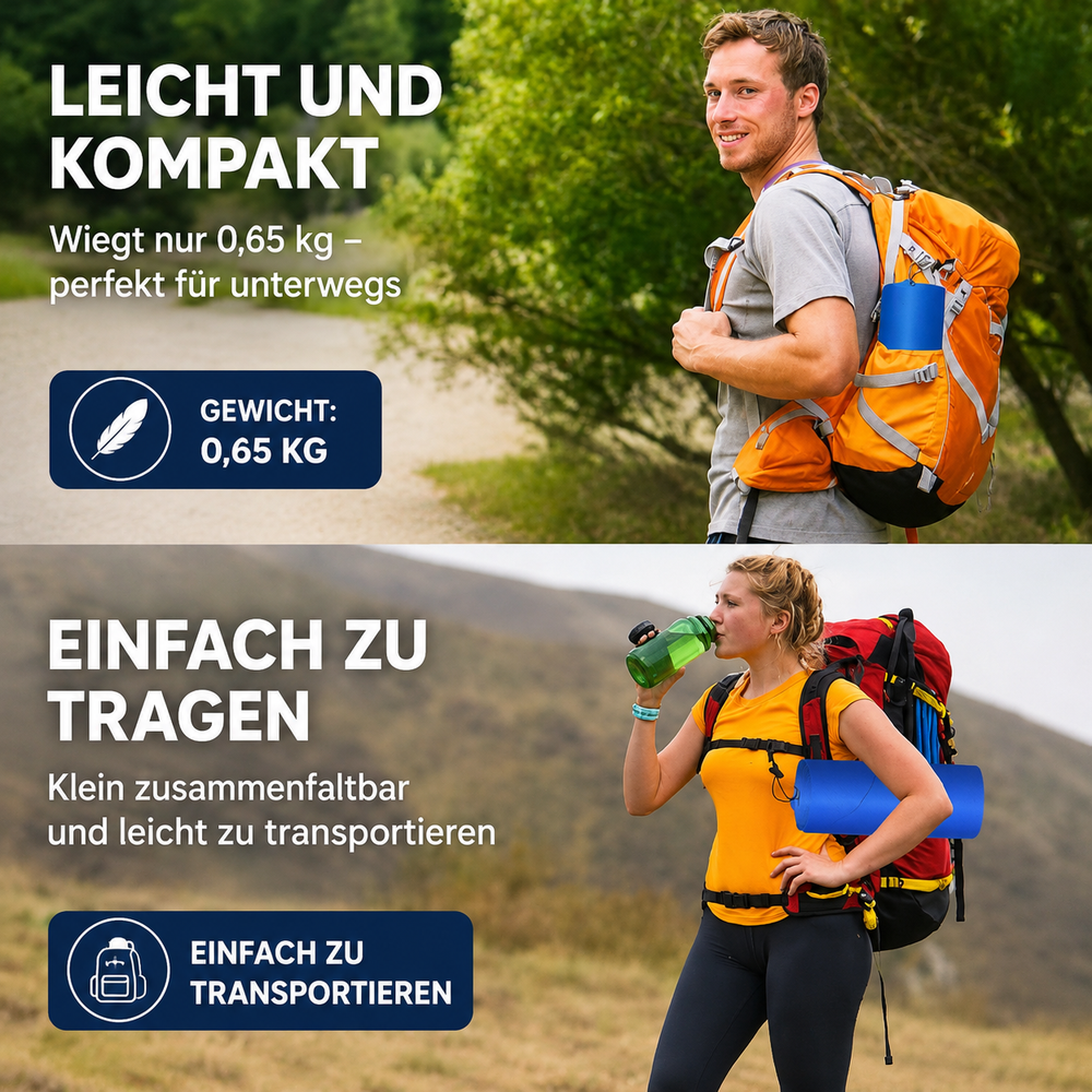 Selbstaufblasende Camping-Isomatte in grün