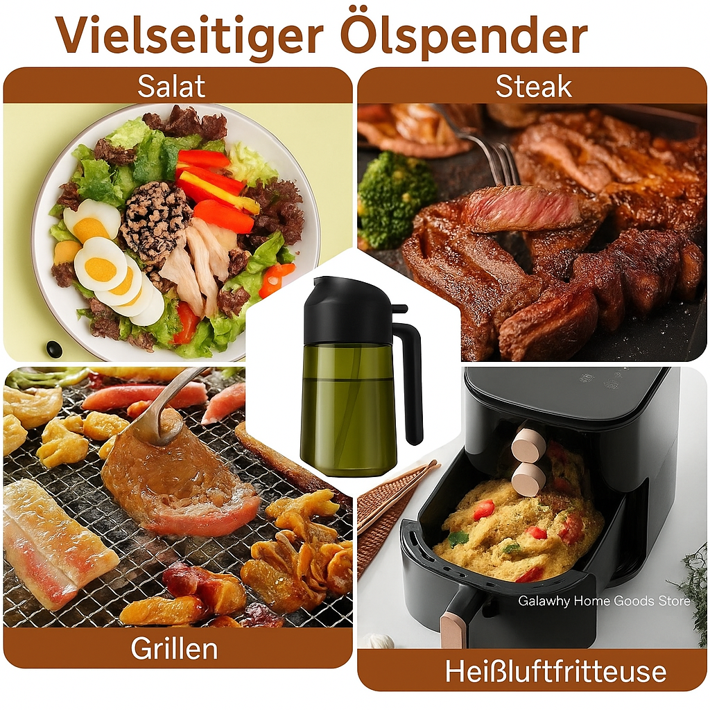 LunaSpray 470 – 2-in-1 Ölspender & Sprühflasche aus Dunkelglas