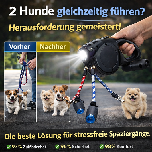 Doppel-Retractable Hundeleine Pro