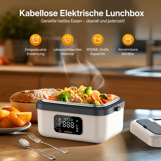 Kabellose Elektrische Lunchbox mit Powerbank – Warmes Essen überall