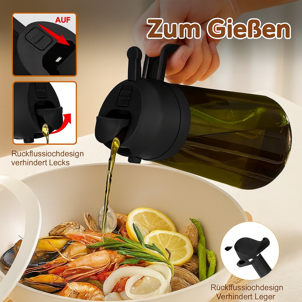 LunaSpray 470 – 2-in-1 Ölspender & Sprühflasche aus Dunkelglas