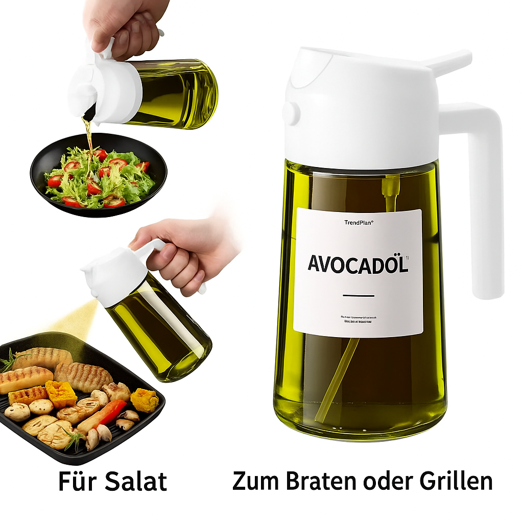 LunaSpray 470 – 2-in-1 Ölspender & Sprühflasche aus Dunkelglas