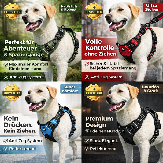 Komfortabler Hundegeschirr Leder Set für Hunde