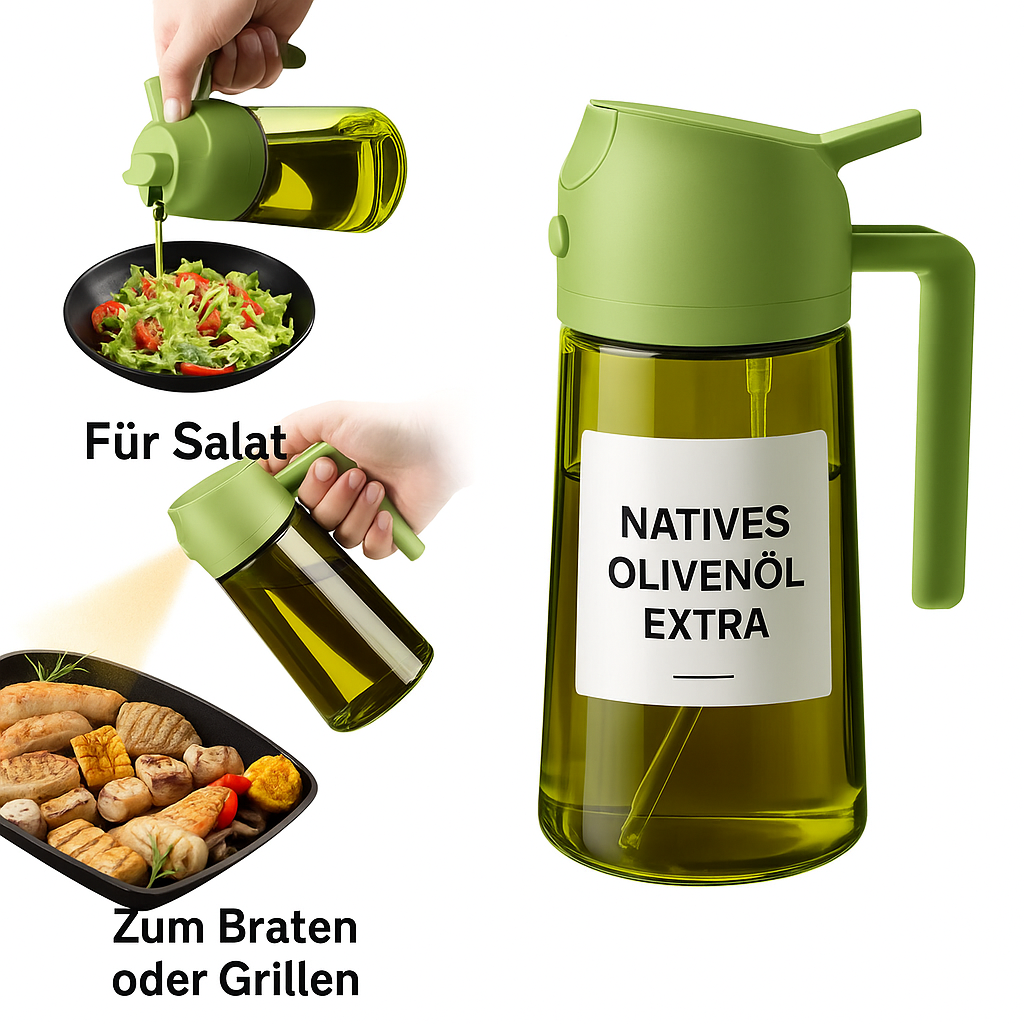 LunaSpray 470 – 2-in-1 Ölspender & Sprühflasche aus Dunkelglas