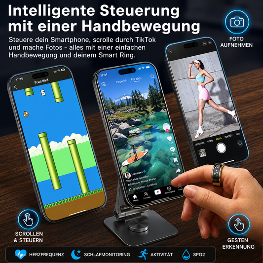 LUNALUXS R12 Smart Ring mit Display | Gesundheits- & Fitness-Tracker