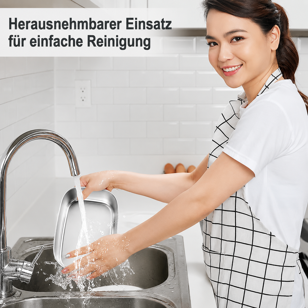 Elektrischer Speisenwärmer 1,8 L – Lieferumfang mit Isoliertasche und Besteck