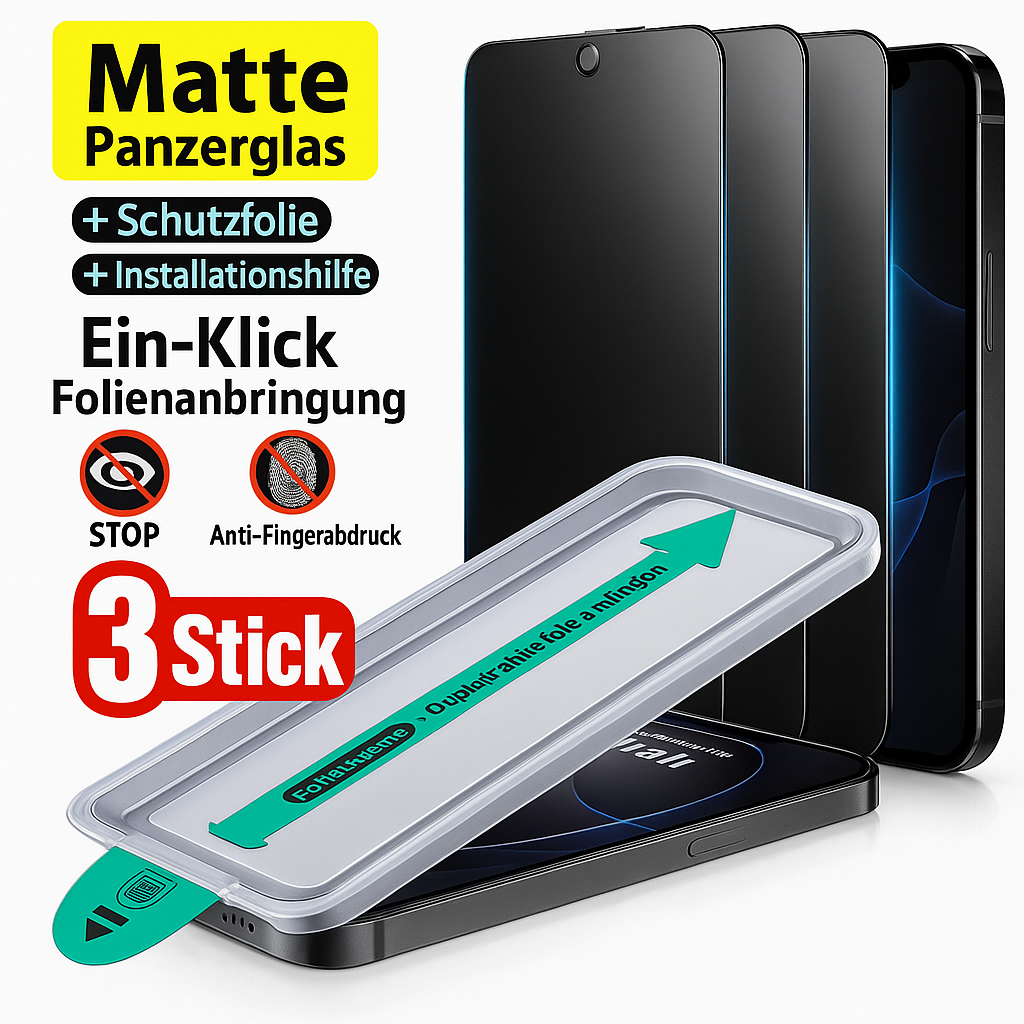 MatSee Shield – 3-er Set Sichtschutz-Displayschutzfolie für iPhone 13 – 17 Pro Max