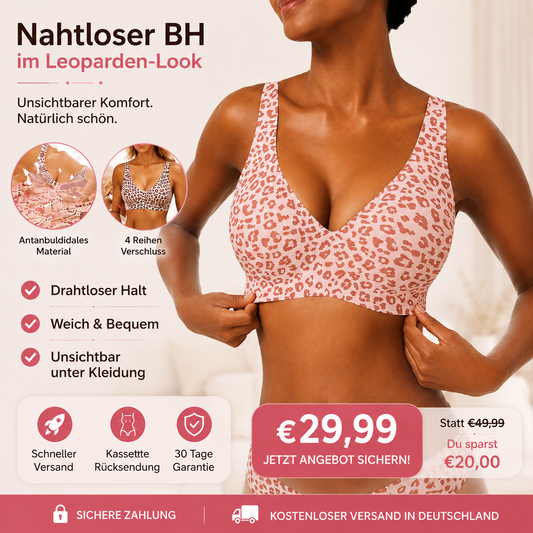 Custom made-2-Row Hook Leopard Print Bra Underwear