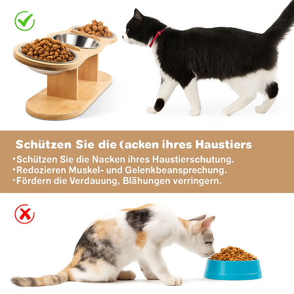 Erhöhte Katzennapfstation