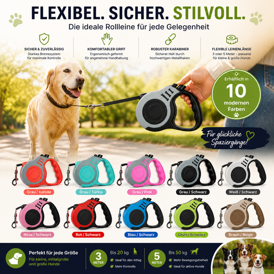 Komfort-Flex Retraktierbare Hundeleine für Alltag