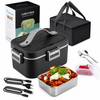Elektrische Lunchbox XL 1,8 L mit 75 W – Speisenwärmer Komplett-Set mit Edelstahl-Behälter